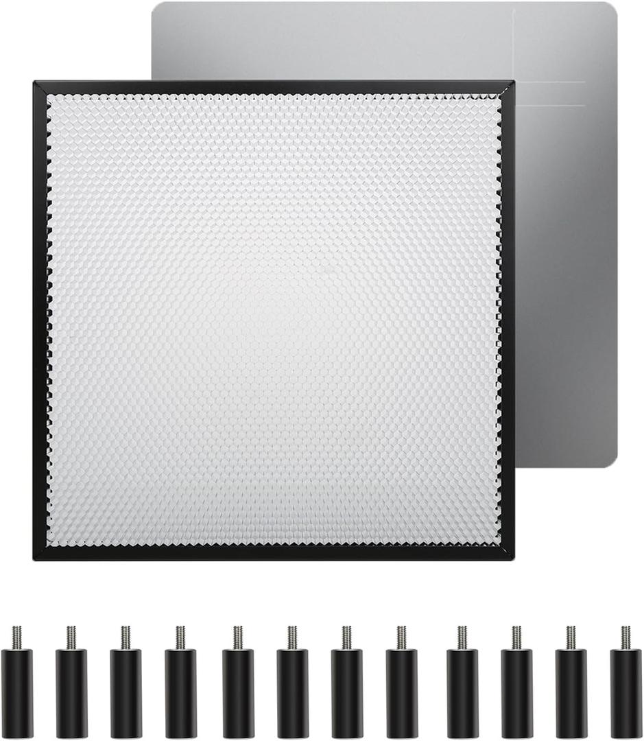 Creality Honeycomb Working Table Set 320x320mm Steel Honeycomb Laser Bed for Laser Cutter Engraver with Steel Sheet and 12 PCS Laser Engraver Raiser for Creality Falcon Laser Cutter and Engraver
