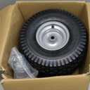 AR-PRO 15 x 6.00-6" Tubeless Tire and Wheel Assemblies, Compatible with John Deere Craftsman Riding Lawn Mower Front Tires, 3" Centered Hub and 3/4" Bushings (Set of 2) (Silver)