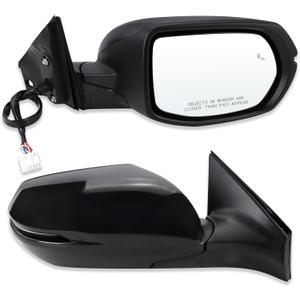 Right Passenger Side Mirror Compatible With 2017 2018 2019 2020 2021 2022 Honda CRV with Manual Folding Power Glass Heated Blind Spot Turn Signal Lights Black Replace#76201T1WA01ZF(9Pins)