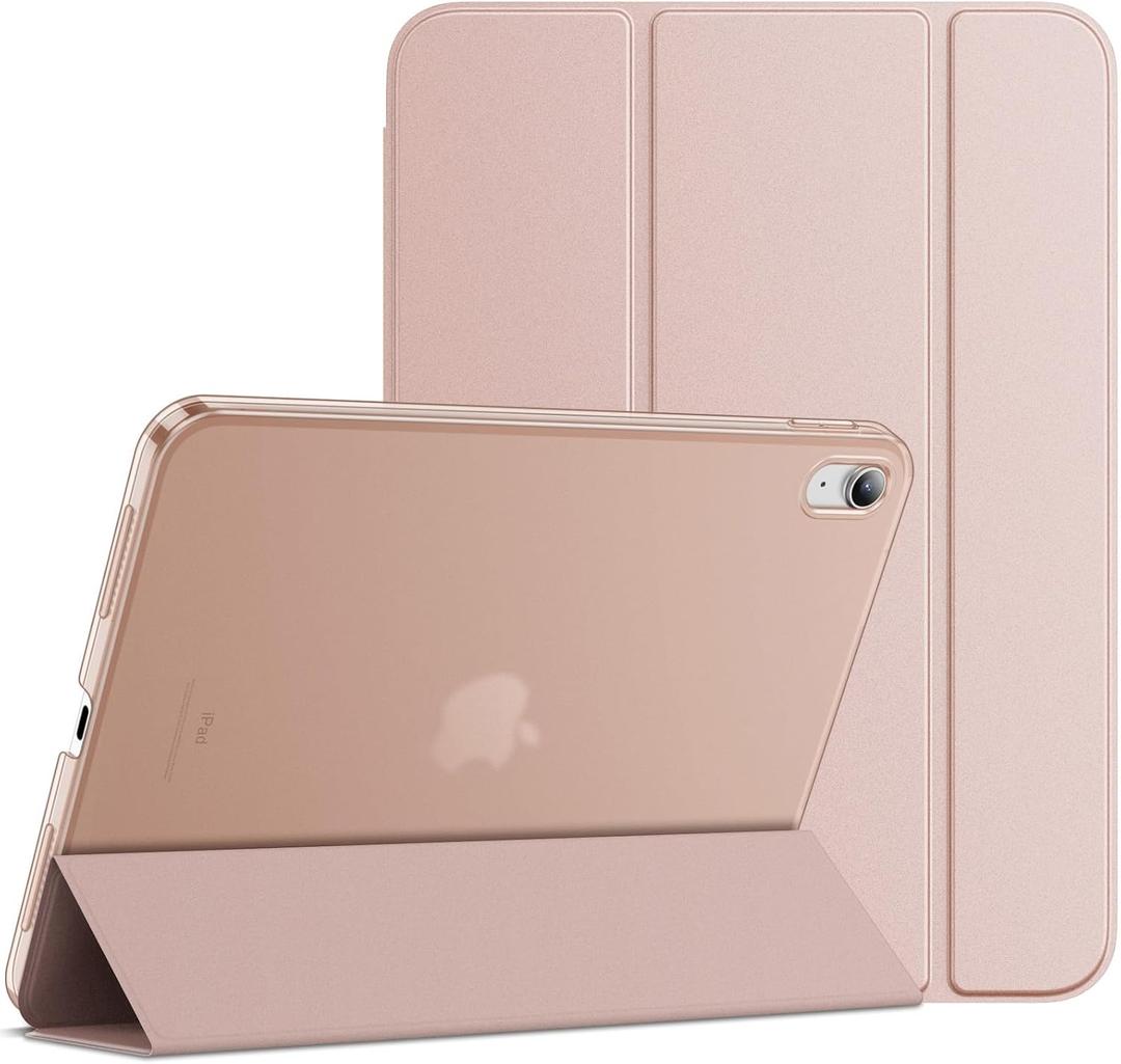 JETech Case for iPad (A16) 11th Generation 11 Inch 2025 / iPad 10th Generation 10.9 Inch 2022, Slim Smart Cover with Hard PC Translucent Back, Supports Touch ID, Auto Wake/Sleep (Rose Gold)