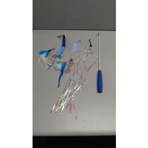 Cat Teaser Toy, Boredom Relief Interactive Kitten Feather Teasing Toy with Bells, Pet Teaser Cat Toy Steel Wire Feather Interactive Kitten Wand Toys for Indoor Cats