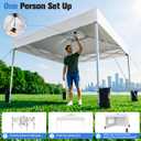 10x10 Pop Up Canopy Tent with Dual Vented Roof, One Push Setup, White