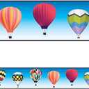 Charles Leonard Borders/Trims, Magnetic, Rectangle Cut, 1.5" x 24", Hot Air Balloon Theme, 12/Bag