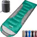 0 Degree Winter Sleeping Bags for Adults Camping (450GSM) - Temp Range (5F32F) Portable Waterproof Compression Sack- Camping Sleeping Bags for Big and Tall in Env Hoodie: Backpacking Hiking 4 Season (TURQUOISE)