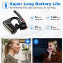 New Bee Bluetooth Earpiece V5.2 Wireless Bluetooth Headset 24Hrs Talktime CVC8.0 Dual Mic Noise Cancelling for iPhone/Android/Driver/Business/Office(Black)