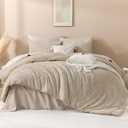 Andency Khaki California King Comforter Set, 3 Pieces Khaki Boho Bedding Set & Collections, Farmhouse Tufted Fluffy Bed Set for California King Bed (1 Comforter 104x96In, 2 Pillowcases)