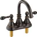 2 Handle Oil Rubbed Bronze Bathroom Sink Faucet 3 Hole with Overflow Pop up Drain,360 Swivel Spout 4 Inch Centerset Lavatory Faucet,F-4501-NB