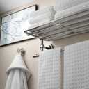 Moen DN0794BN Iso 24-Inch Wide Bathroom Hotel-Style Towel Shelf with Towel Bar, Brushed Nickel