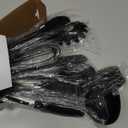 HaWare 29 PCS Silicone Cooking Utensils Set, Heat Resistant Kitchen Utensils Set with Stainless Steel Handle, Spatula Sets with Holder and Hooks, Kitchen Tools Gadgets for Nonstick Cookware -Black