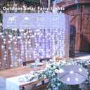JMEXSUSS 2 Pack Solar String Lights Outdoor Waterproof, Each 33FT 100 LED Solar Fairy Lights Outdoor, 8 Modes White Christmas Light for Outside Yard Tree Patio Garden Wedding Christmas Decorations White