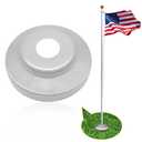 NQ Flag Pole Flash Collar Base for 2" Diameter Flag Pole Inground, Aluminum Flag Pole Base for Outside House, Flag Pole Accessories, Flagpole Hardware Parts (Silver)