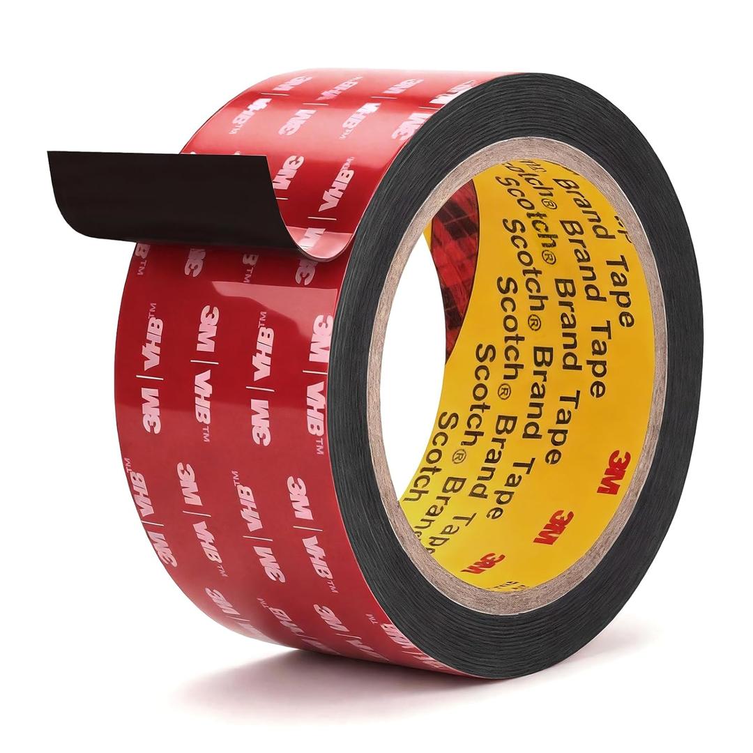 3M Double Sided Tape 2"×16.4ft 5925 Black Mounting Tape Heavy Duty Waterproof Foam Tape Strong Adhesive for RV LED Strip Light Décor