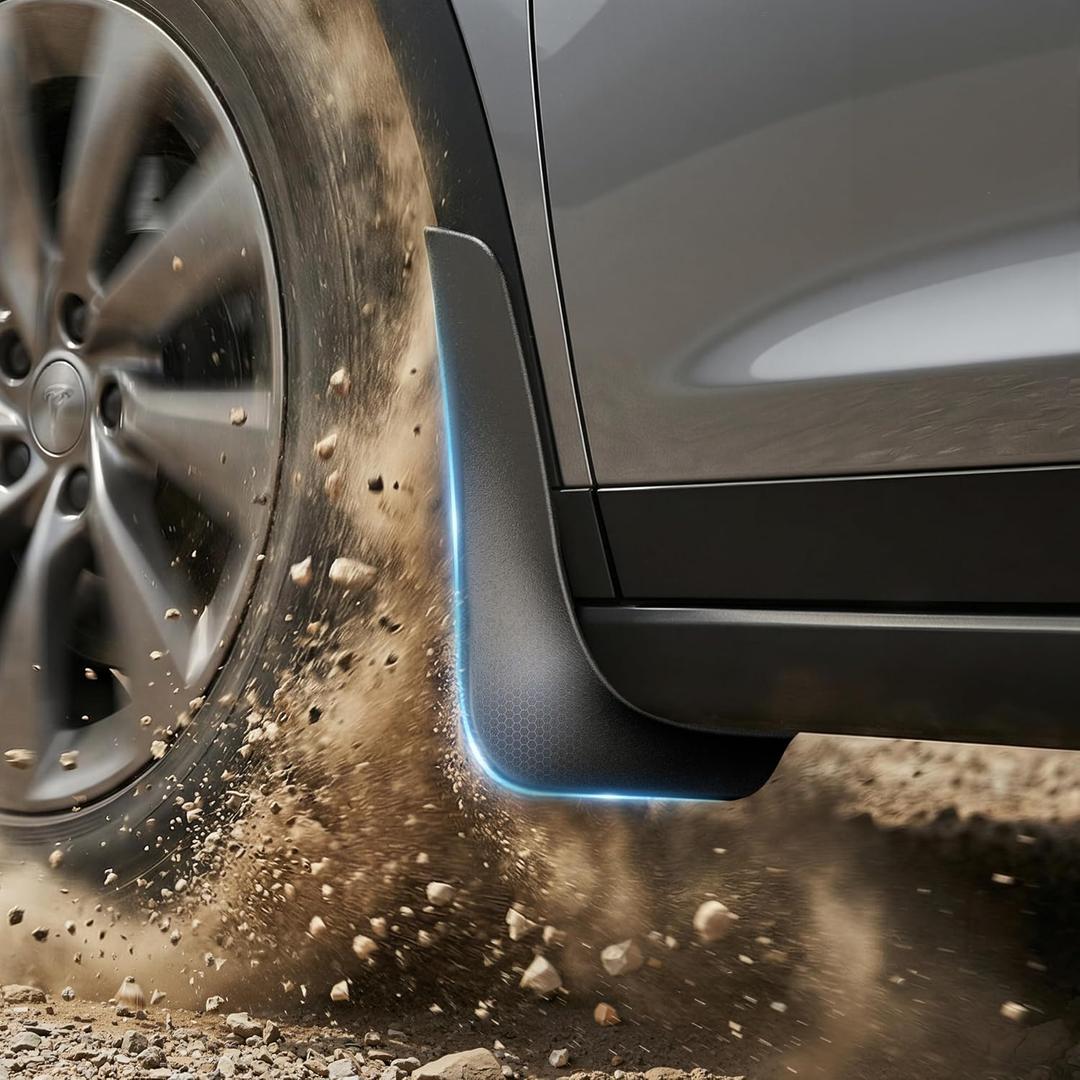 Nmoiss Tesla New Model Y Juniper Accessories Mud Flaps Heavy Duty Splash Guards, Protect Paint from Mud Sand and Road Debris, Tough Flexible Material No Drill Installation (Set of 4)