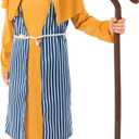 fun shack Boys Shepherd Costume for Kids, Joseph Costume for Boys, Shepherd Boy Outfit, Nativity Dress-Up (Large)