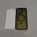 SPIDERCASE Magnetic for iPhone 16 Pro Max Case, Translucent Matte [2Pcs Tempered Glass Screen Protector] Cell Phone Home Button Stickers Phone Case,Black