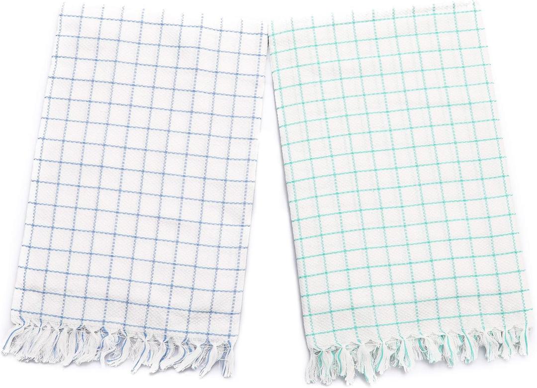 AVKA Studio Check Bath Towels Indian Towels Cotton Towel Fast Drying Quick Absorbent Set of 2 30x60 Inches