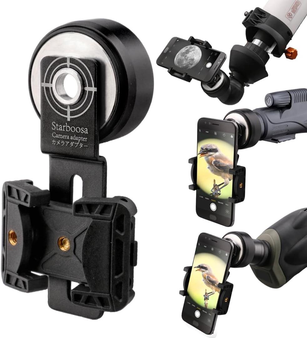 Smartphone Photo Adapter for Scopes  Capture Stunning Photos & Videos with Telescopes, Monoculars, Binoculars, and Spotting Scopes  Sleek Silver Design, Durable Aluminum Build