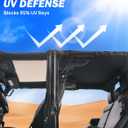 JOYTUTUS Waterproof Sun Shade Top for Wrangler JK 4-Door (2007-2018) All-Weather Protection, UV Block, Rainproof & Noise Reducing Soft Top Cover