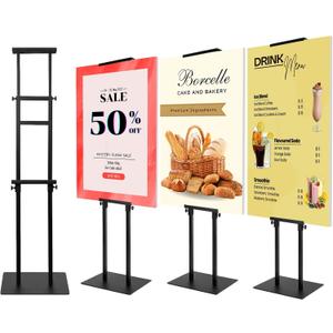 4PACK Adjustable Poster Holder, Foam Board Stand for Display, Heavy Duty Pedestal Sign Holder, Metal Stand for Display Board Up to 83