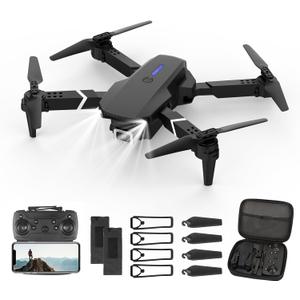 Mini Drone with Camera 4K HD FPV, Headless Mode, Altitude Hold, Gesture Selfie, One Key Take Off/Landing, 360 Flips, Waypoint Fly, 2 Batteries, Foldable RC Quadcopter with Drones for Beginners