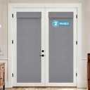 MIULEE 100% Blackout Linen French Door Curtains Gray W26xL72 2 Panels