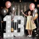 imprsv Marquee Numbers Large 13th-Birthday Decorations: 3ft Light up Balloon for Party Big 13 Year Old Girl Boy Official Teenager Birthday Decoration Foam Board Wall