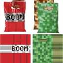 50pcs Pixel Party Bags, 2 Styles Pixel Plastic Gift Bag Video Game Theme Birthday Party Favors Supplies for Boys Girls for Packing Goodie Candy Snack Gift