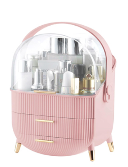 GLTAYLMY Makeup Organizer for Vanity, Cosmetics Skincare Organizers with Lid and Drawers, Cosmetic Display Cases for Countertop Bathroom Dresser, Ideal Gifts for Women