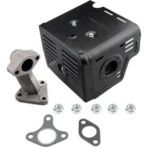 Ruma Muffler Kit for Honda GX340 GX390 GX420 11HP 13HP 16HP Harbor Freight 420 Engine Water Pump Snowblower Pressure Washer with Manifold/Exhaust Pipe 2 Gasket 5 Mounting Nuts