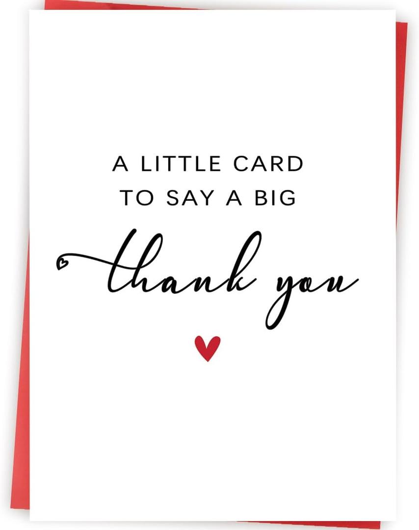 10 x Simple Thank You Card Gifts for Men Women, Appreciation Gifts for Teacher Boss, A Little Card to Say A Big Thank You