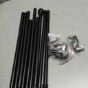 Black Curtain Rods 2 Packs for Windows 36"- 48", Decorative Drapery Rod Adjustable, 5/8 inch Small Curtain Rod for Bedroom, Living Room, Kitchen and Outdoors