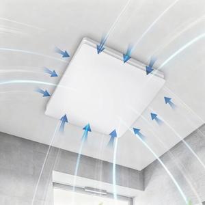 6 Inch Exhaust Fan with Power Cord and Check Valve White Square Quiet Powerful Ceiling or Wall Mount Ventilation Fan for Kitchen/Bathroom/Corridor/Office/Laundry/Store