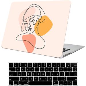 DTangLsm Fit MacBook Pro 13 inch Case 2022 2021 2020-2016 Release M2 M1 A2338 A2251 A2289 A2159 A1989 A1706 A1708, Smooth Plastic Hard Shell Case+Keyboard Cover for MacBook Pro 13 with Touch Bar, Face