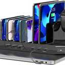 Unitek USB C Charging Station for Multiple Devices Apple - 6 Port MacBook Laptop Charging Dock with Type-C PD 60W Fireproof Fast Charging Stand with Smartwatch & Airpods Holder for iPhone iPad Tablet