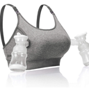 Momcozy Hands Free Pumping Bra, Adjustable Breast-Pumps Holding and Nursing Bra, Pumping & Nursing Bra in One M Size