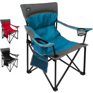 Northroad Foldable Camping Chair Heavy-Duty Outdoor Folding Chair Support Up to 300lbs for Hiking, Picnics, Patio, Beach, Fishing (Blue)