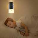 2 x Modern LED Night Light Plug into Wall, Dusk to Dawn Sensor, Adjustable Brightness (0-100LM), Soft White 3000K, Dimmable Night Lights for Bedroom, Hallway, Stairway, Bathroom, Nursery, 2 Pack, Black