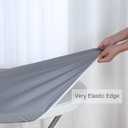 Obstal Fitted Round Table Cloth, Reversible Waterproof Stain Resistant Elastic Stretch Tablecloth, Wipe Clean Table Cover for Outdoor/Indoor Use, Fits Round Tables up to 48" - 56" Diameter, Grey