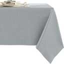 Heavy Linen Blend Grey Tablecloths - 86" x 55" Premium Solid Tablecloth Stain Resistant Waterproof Table Cover for Dining Kitchen Banquets and Buffet Soft and Thick Fabric Wrinkle Free