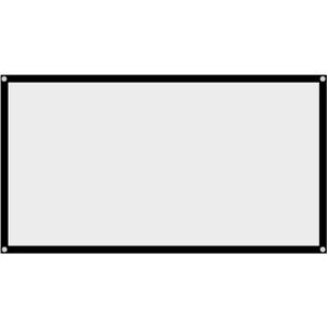16 : 9 Projection Screen, Foldable Portable Projector Movies Screens for Home Theater Outdoor Indoor White Projector Curtain Projection Screen Designed with Black Edging and Hanging Holes(60 inches)