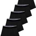 TIICHOO Boys Incontinence Underwear Washable Cotton Kids Incontinence Boxer Briefs 5 Pack (Black, L)