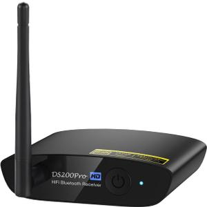 1Mii DS200Pro Bluetooth 5.3 Receiver for Home Stereo, HiFi Wireless Audio Adapter with LDAC, Built-in DAC, Long Range, Optical & RCA Outputs (Black)