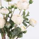 White Artificial Ranunculus Flowers Bouquets,18 Heads Vintage Silk Flowers Buttercup Fake Flower Bouquets Arrangement for Wedding Bride Centerpiece Floral Party Home Office Decor(White)