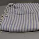 TruDelve 120 Inch Extra Long Tablecloth Blue and White Striped Tablecloths Washable Table Cloths for 8 Foot Rectangle Tables (Blue,120"x55",Rectangular)