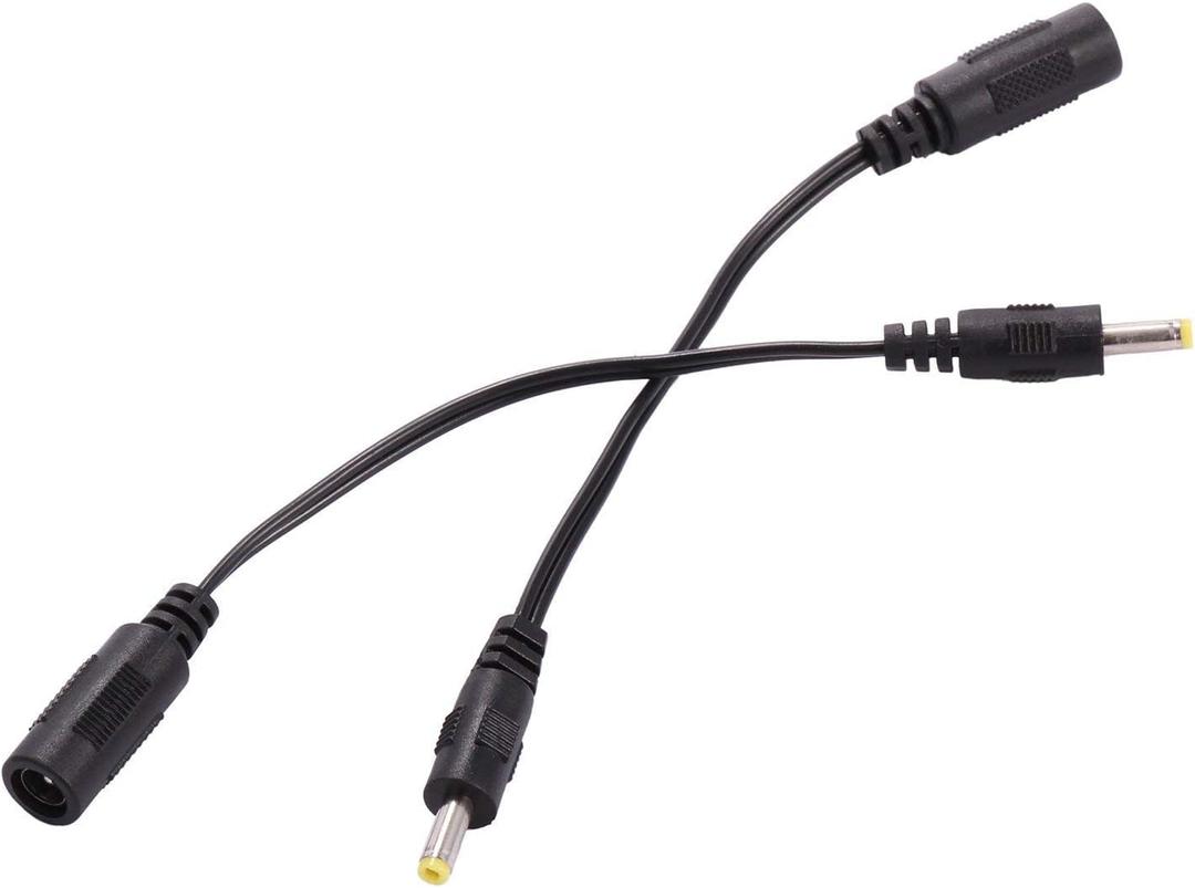 COOLM 2pcs DC Plug Tips Female Connectors to Male Jack 2.1 x 5.5mm Female to 4.0x1.7mm Male AC DC Power Connector Adapter Laptop 4.0mm 4.0mmx1.7mm for PSP 2 3 4