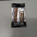 BARTON WATCH BANDS- Black Leather and Rubber Hybrid - Choose Color & Size - Compatible with All Apple Watches (Ultra, SE, 8, 7, 6, 5, 4, 3, 2, 1) - 38mm, 40mm, 41mm, 42mm, 44mm, 45mm, 49mm (Walnut Brown Leather (Stainless Steel Buckle))