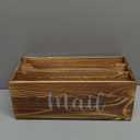DRASTAR Mail Organizer Countertop, Mail Holder with 3 Slots, Mail Sorter Organizer for Desk, Envelope Holder for Home Office, Burnt Wood