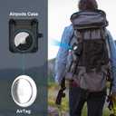 Valkit Compatible Airpods Case and AirTags Case Cover, 2 in 1 Rugged Protective Case Shockproof Air Pod 2 Case for Men Women with Keychain iPod Skin for Airpods 1/2 Gen and Airtag 2021, Black