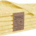 OHOMLY LIVING Slub Textured Dinner Napkins Set of 6-100% Cotton Cloth Napkins 18x18 Inch - Soft Durable Washable Fabric Napkins for Everyday Use & Special Occasions Christmas - Yellow