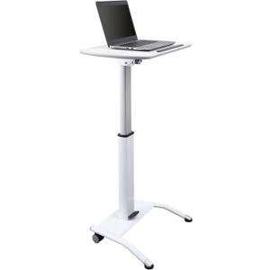 Stand Up Desk Store Pneumatic Adjustable Height Tilting Laptop Lectern Speakers Podium (White, 25.5" Wide)